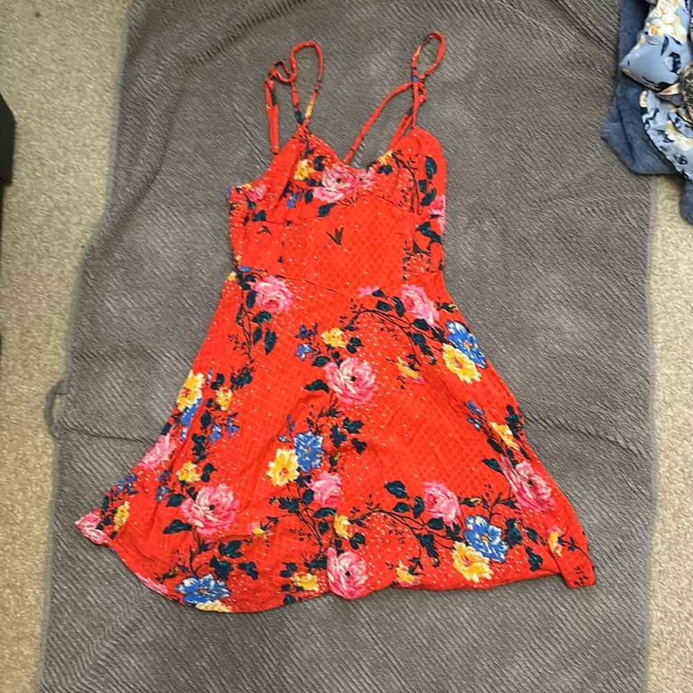 Red flower dress